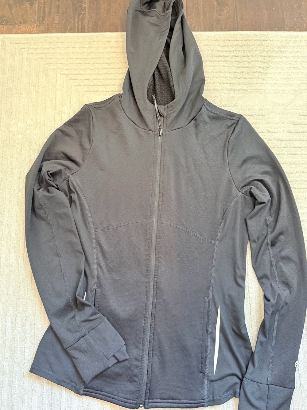 Fabletics Charcoal Gray Hooded Zip Jacket